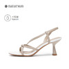 natursun女鞋夏季小羊皮尖头细带凉鞋一字带细高跟单鞋女N24380295 商品缩略图1