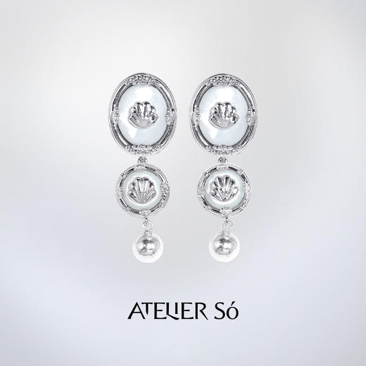 ATELIERSÓ x deepmoss 23AW 合作系列-椭圆吊坠耳环 商品图3