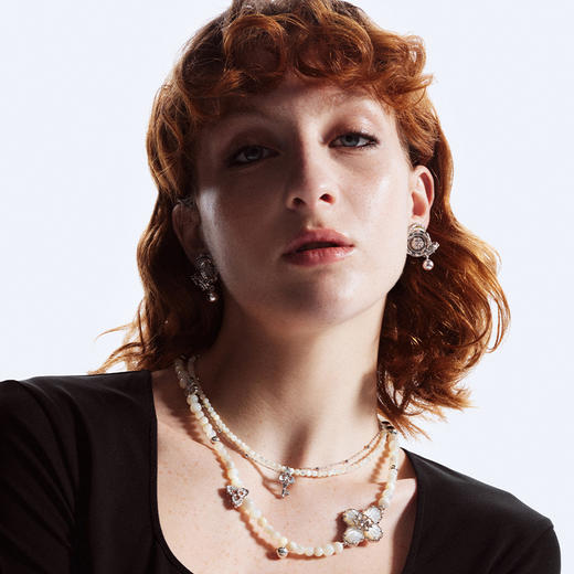 ATELIERSÓ x deepmoss 23AW 合作系列-贝母串珠三花长链 商品图3