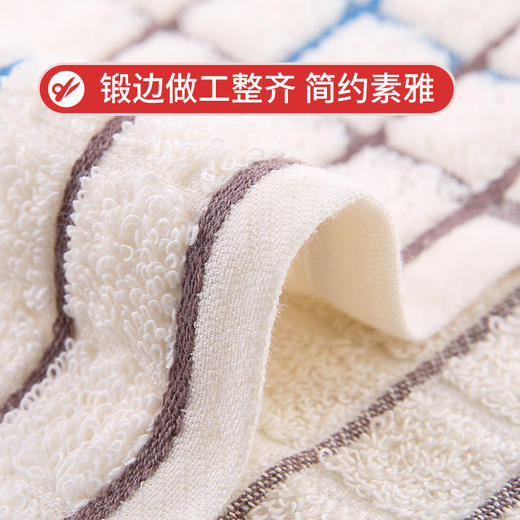 金号纯棉强吸水毛巾10条装 新疆棉A类全棉洗脸巾 白/棕70*34cm 84g/条 商品图5