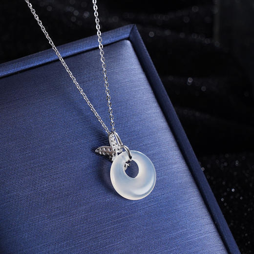 子佩集S925银【清蝶漫舞】套链项链【XL040102】白玉髓2401 商品图4