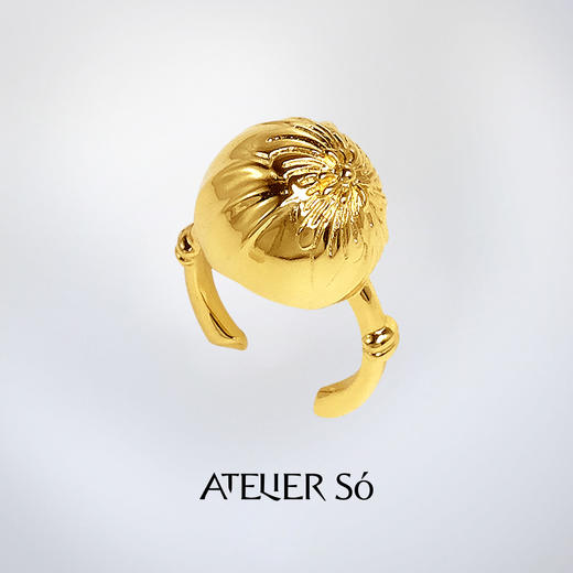 ATELIERSÓ x deepmoss 24SS 合作系列-风铃暗花戒指 商品图0