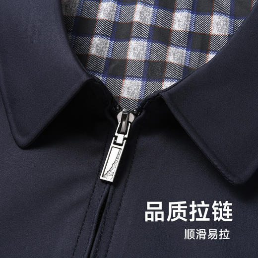 【Q】【新款DLC】大依优型大码男翻领夹克拉链外套男商务休闲加肥加大夹克上衣胖子显瘦 商品图2