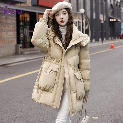 羽绒服女冬季中长版小个子2023新款女装时尚收腰显瘦韩版加厚外套 商品图1