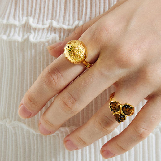 ATELIERSÓ x deepmoss 24SS 合作系列-风铃暗花戒指 商品图1