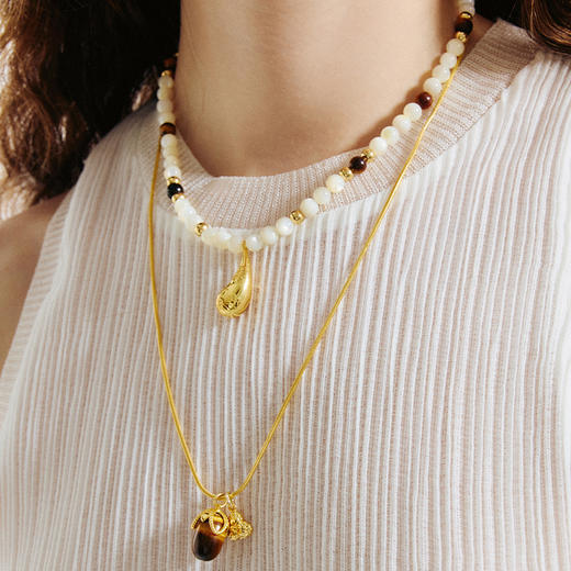 ATELIERSÓ x deepmoss 24SS 合作系列-水滴暗花串珠项链 商品图1