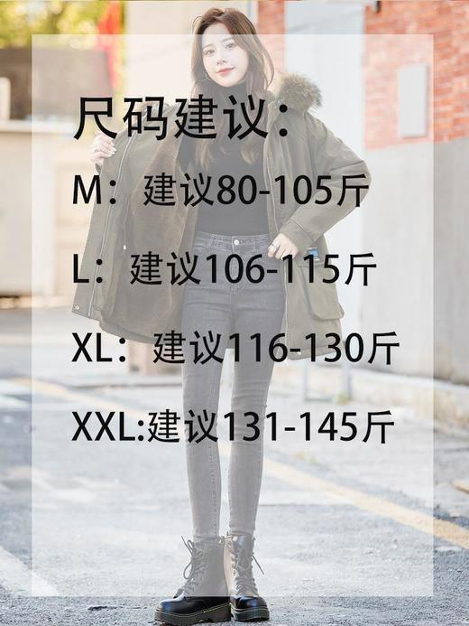羽绒棉服派克服女2023年冬装新款大码女装棉袄中长款冬季棉衣外套 商品图3