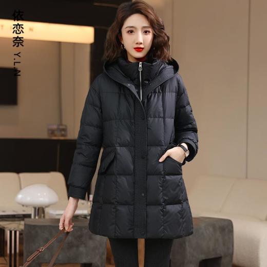 羽绒服女中长款2023年新款轻薄时尚欧货洋气妈妈显瘦气质冬装外套 商品图1