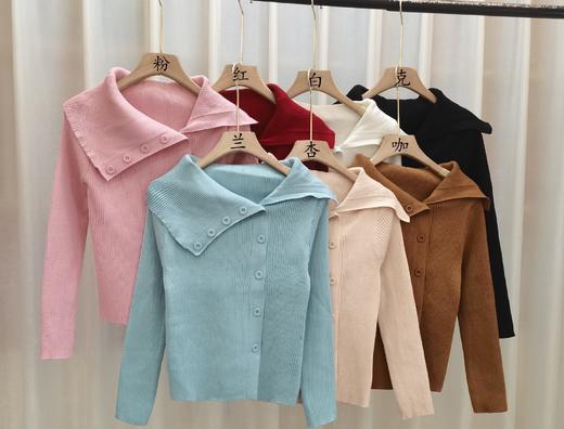 早春2025新款【设计感小众 露肩纯欲针织衫女】纯色修身长袖 软糯上衣女 商品图7