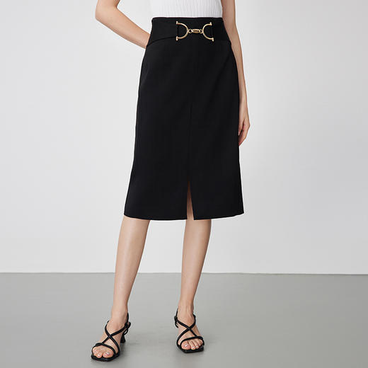 EITIE爱特爱春季新款黑色通勤半裙7306002 商品图2