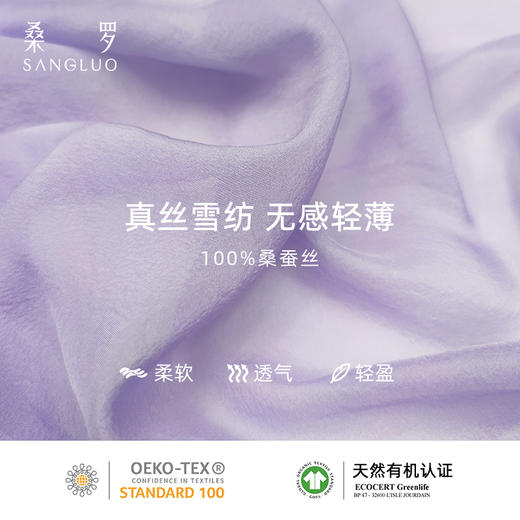 【新品】桑罗真丝睡袍长款慵懒无感轻薄100%桑蚕丝居家撞色花边法式晨袍 商品图4