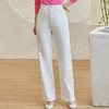 软弹白牛仔 直筒修饰腿型 米思阳2026春季新款轻薄百搭时尚白色牛仔裤高腰裤子0678 商品缩略图2