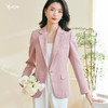 剩S/M/XL/XXL 米思阳2026春季新款时尚休闲粉色西装宽松收腰弹力晚会外套女0492 商品缩略图0