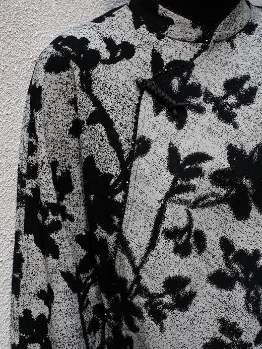 盛唐牡丹 |新中式羊皮印花斜襟外套 商品图2