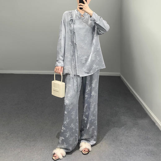 裁缝学苑AS184提花中式斜襟套装纸样女装上衣阔腿裤子裁剪版型 商品图4