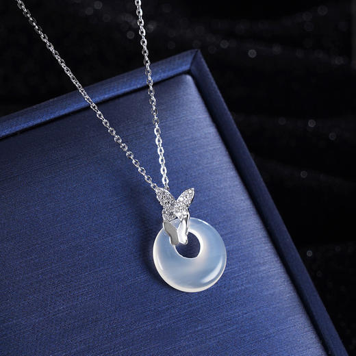 子佩集S925银【清蝶漫舞】套链项链【XL040102】白玉髓2401 商品图3