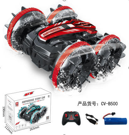 【坚固车身 耐磨抗撞！】水陆两栖遥控车 2.4G遥控水陆车，四驱攀爬双面特技翻斗玩具车，螺旋奖结合防滑带，不挑场地随时随地畅玩！ 商品图10