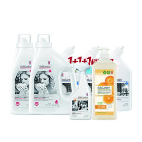 蔬果园家庭清洁大礼包（2kg除菌洗衣液*2+洁厕500g*3+1.28kg餐具净*1+500g油污净*1）