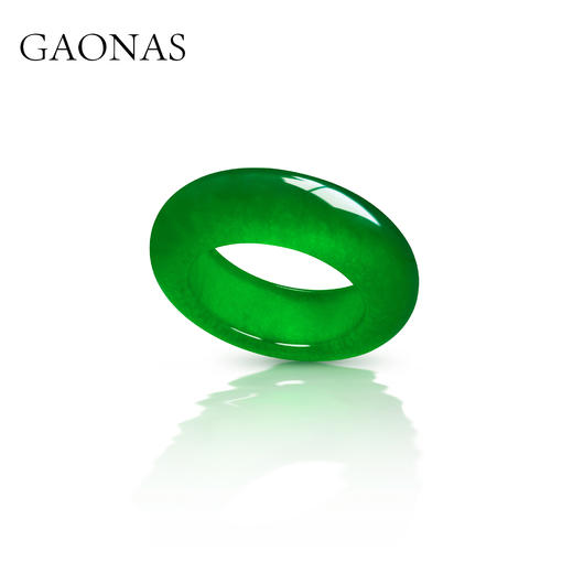 GAONAS 非金属戒指 帝王绿 富贵国风时尚满绿素圈指环戒指10329JG 商品图1