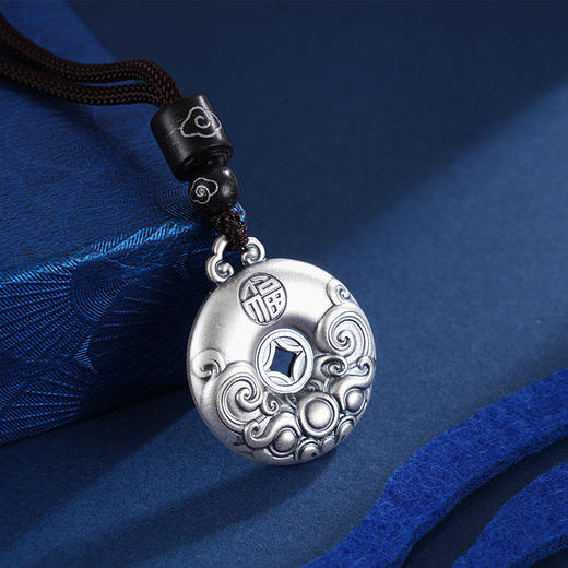 子佩集S999银【云浮福和】仿古套链项链【CD0560】平安扣祥云福2401 商品图4