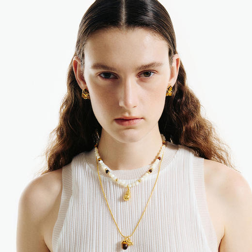 ATELIERSÓ x deepmoss 24SS 合作系列-水滴暗花串珠项链 商品图4