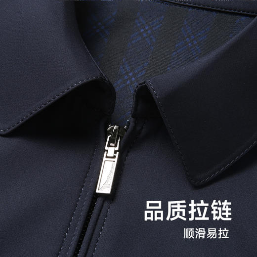 【新款DLC】大依优型大码男翻领夹克拉链外套男商务休闲加肥加大夹克上衣胖子显瘦 商品图2