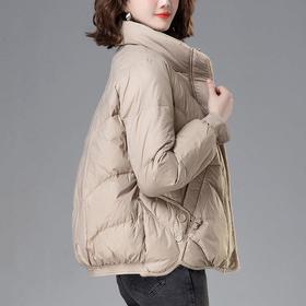短版羽绒衣女轻薄中年妈妈洋派小个子香风白鸭绒冬季加厚立领外套