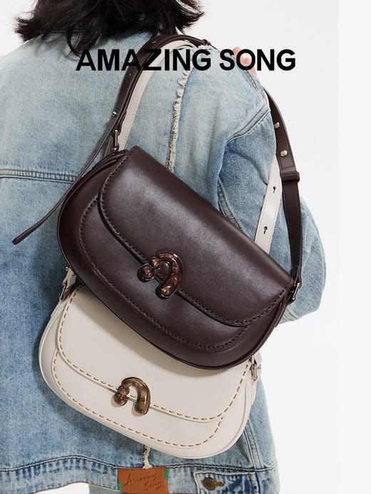 【品牌直发】Amazing Song乙颂 栗子包春夏新款牛皮复古通勤单肩斜挎腋下 商品图1