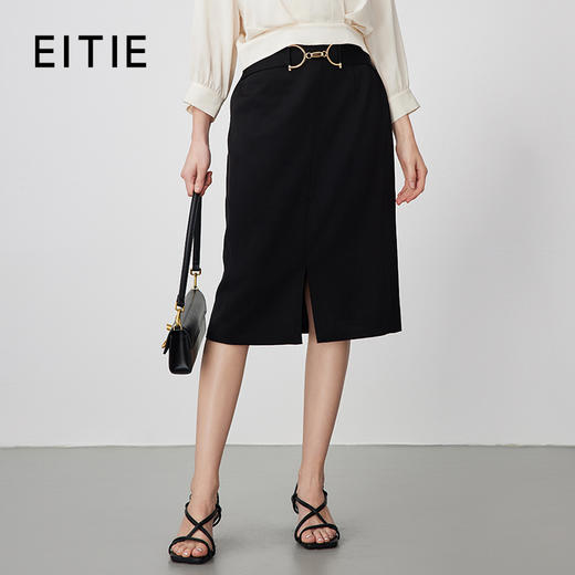 EITIE爱特爱春季新款黑色通勤半裙7306002 商品图0