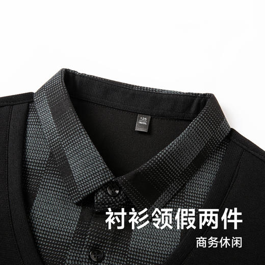 【Q】【假两件】【新款DSZ】大依优型大码假两件长袖T恤衬衫领加肥加大肥佬休闲商务宽松透气上衣打底 商品图2