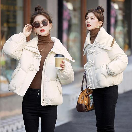 短版羽绒衣女2023冬季新款小个子时尚欧货小香风大翻领加厚面包服 商品图1