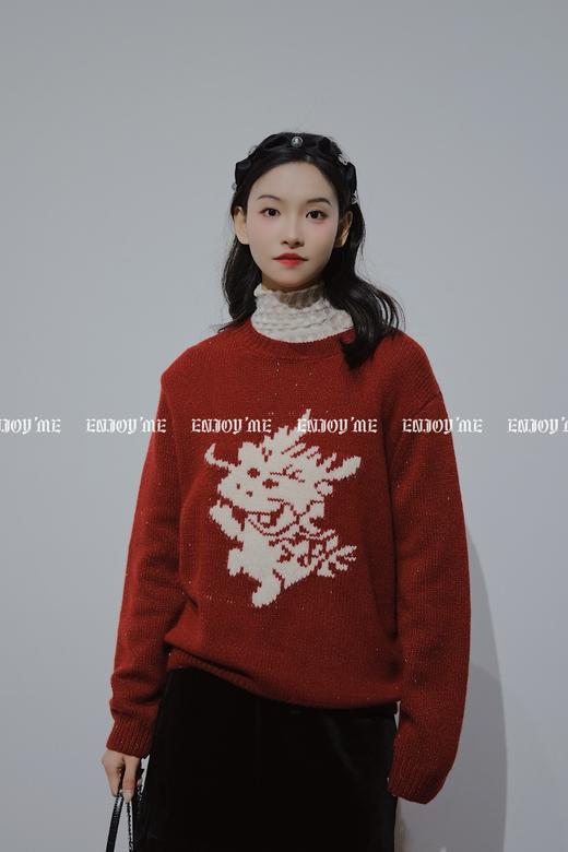 【门店同款】ENJOY冬季吉祥龙年圆领针织上衣 155616230 商品图1