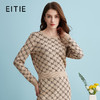 EITIE爱特爱时尚休闲圆领印花通勤显瘦短款套头针织衫毛衣24新款A2401301 商品缩略图1
