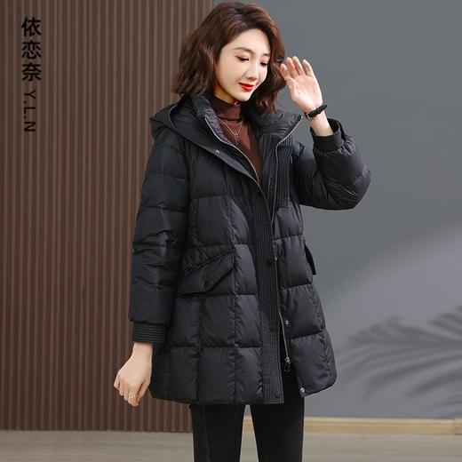 羽绒服女中长款2023年新款轻薄时尚欧货洋气妈妈显瘦气质冬装外套 商品图0