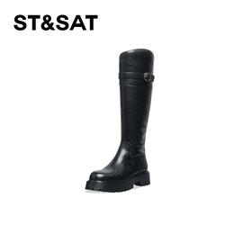 星期六简约扣带厚底骑士靴SS34117R09