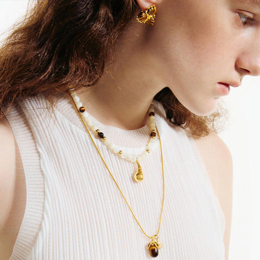 ATELIERSÓ x deepmoss 24SS 合作系列-水滴暗花串珠项链 商品图2