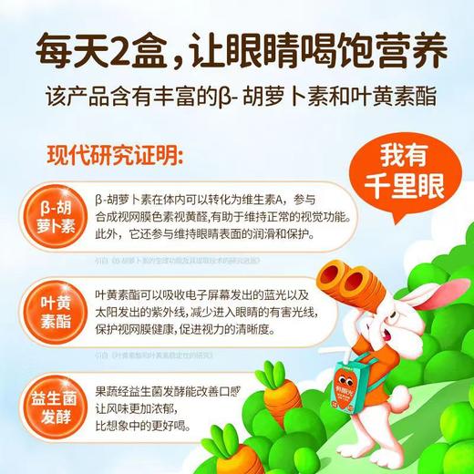 酷发有眼光胡萝卜汁 江中食疗有眼光益生菌发酵胡萝卜饮品冷藏果蔬汁 胡萝卜汁 125ml*20盒 商品图1