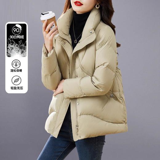 短款羽绒服女冬2023新款小个子香风时尚洋气加厚白鸭绒面包服外套 商品图0