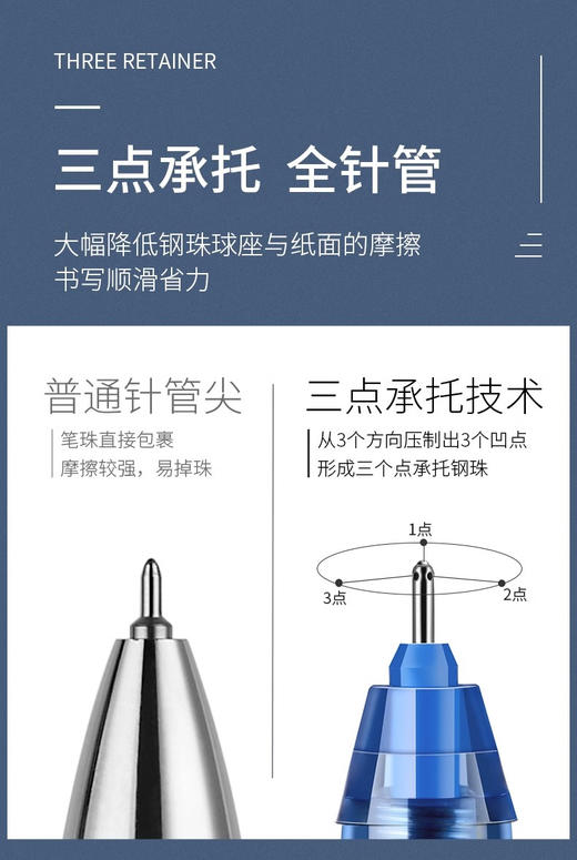 Pilot百乐BXRT-V5按动中性笔开拓王0.5mm 针管走珠笔学生考试 商品图3