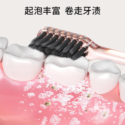 FaSoLa 软毛牙刷3支装家用成人男女情侣备长炭清洁美白细毛家庭装 商品图2