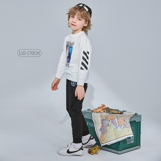 贝贝怡男童卫衣套装中大童运动休闲两件套洋气春装帅气潮221T2432 商品图3