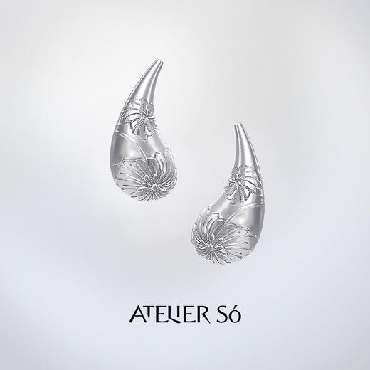 ATELIERSÓ x deepmoss 24SS 合作系列-水滴暗花耳钉 商品图4