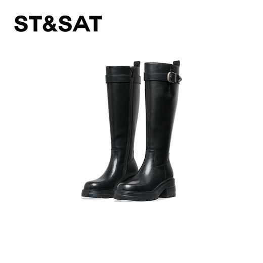 星期六经典扣带厚底增高骑士靴SS34117R76 商品图1