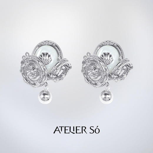 ATELIERSÓ x deepmoss 23AW 合作系列-贝母密语拼接耳环 商品图0