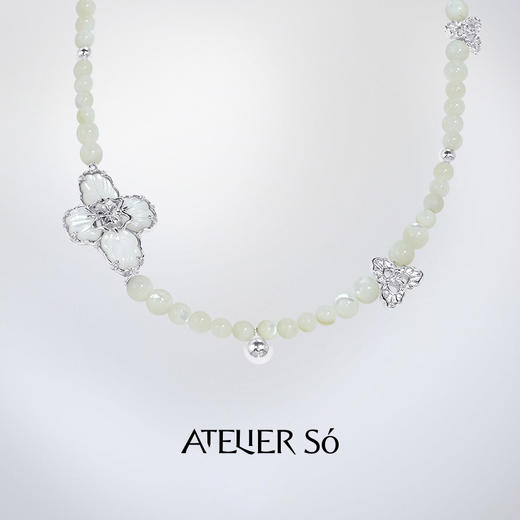 ATELIERSÓ x deepmoss 23AW 合作系列-贝母串珠三花长链 商品图0