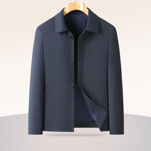 【新款DLC】大依优型大码翻领夹克外套纽扣男商务休闲加肥加大夹克上衣胖子显瘦 商品图1