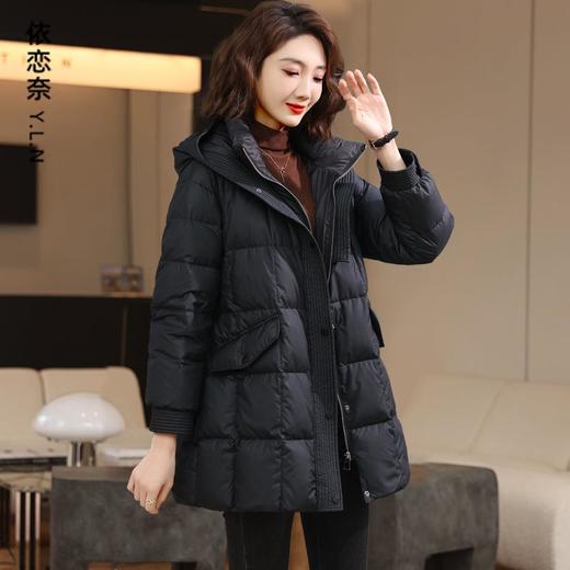 羽绒服女中长款2023年新款轻薄时尚欧货洋气妈妈显瘦气质冬装外套 商品图2