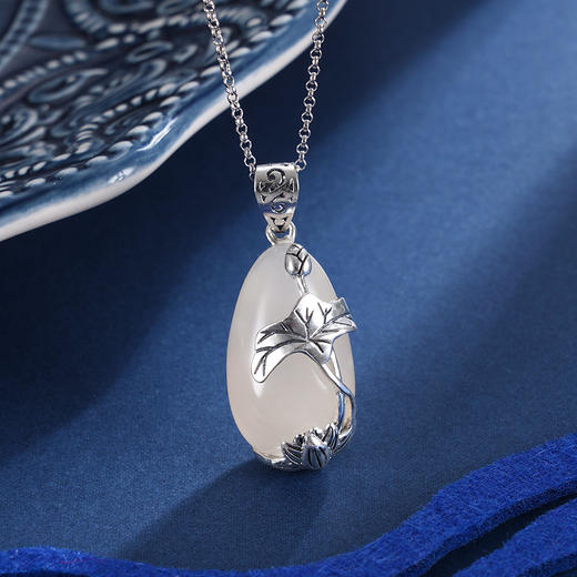 子佩集S925银【十里荷】玉髓吊坠【FLB735S】(不含链)2401 商品图5