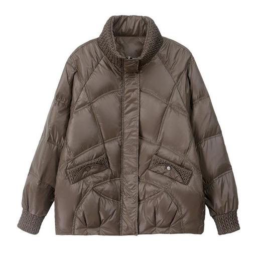 羽绒服女短款轻薄立领中年妈妈洋气冬季小个子香风加厚白鸭绒外套 商品图4