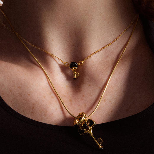 ATELIERSÓ x deepmoss 23AW 合作系列-迷你贝壳钥匙项链（金） 商品图1